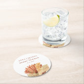 テラ素朴コッタ乾燥ヤシの葉結婚の ラウンドペーパーコースター (インサイチュ)