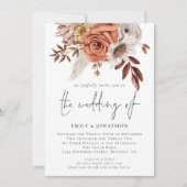 テラ素朴コッタ秋花模様3結婚枚 招待状 (正面)