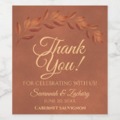 テラ素朴コッタ葉エレガントな結婚式ありがとう ワインラベル (シングルラベル)