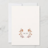 テラ素朴コッタ離れウォーターカラー秋の結婚式 招待状 (裏面)