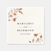 テラ素朴コッタ離れ秋の結婚式 スタンダードカクテルナプキン (正面)