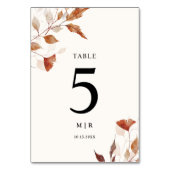 テラ素朴コッタ離れ秋の結婚式 テーブルナンバー (裏面)