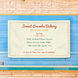 テラ素朴コッタ、緑、マスタードイエローベーカリー 横断幕