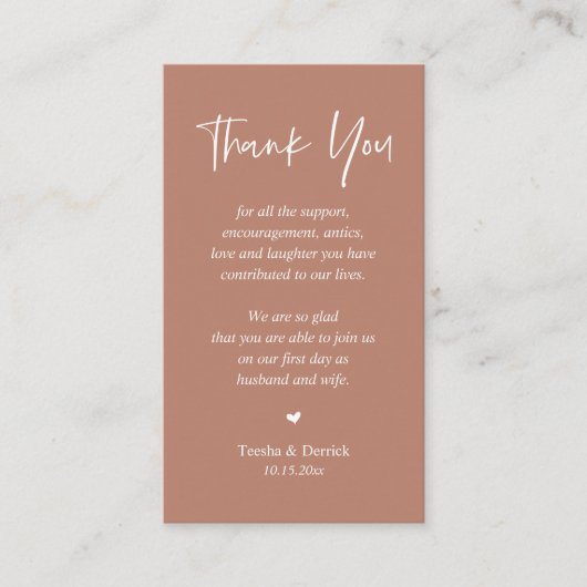 テラ結婚コッタ、心から感謝自然 エンクロージャーカード (正面)