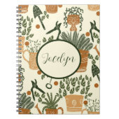 テラ自然コッタと緑の植物:庭園愛好家 ノートブック (正面)