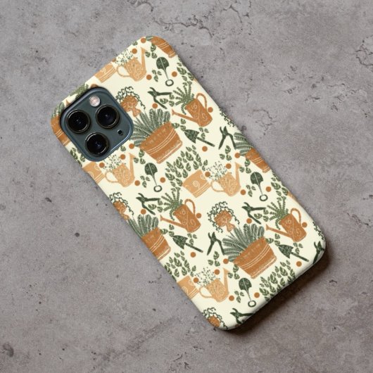 テラ自然コッタと緑の植物:庭園愛好家 Case-Mate iPhoneケース