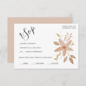 テラ芸術的コタユニークフローラ水彩 出欠カード (正面/裏面)