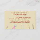 テラ調理師シェフ水彩ベーキング器具ベーカリー 名刺 (裏面)