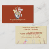 テラ調理師シェフ水彩ベーキング器具ベーカリー 名刺 (正面/裏面)