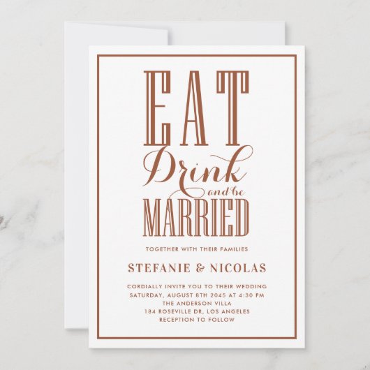 テラ食べコタドリンクとビー結婚したズ結婚の 招待状 (正面)