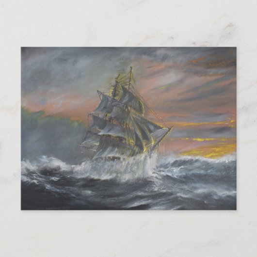 テラ・ノヴァは激しいゲール・ドーンへと向かう ポストカード (正面)