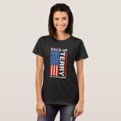 テリおもしろいーを裏返しアメリカ人に置く Tシャツ (正面フル)
