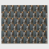 テリアが古のまわりにい扉を覗き込む ラッピングペーパー (フラット)