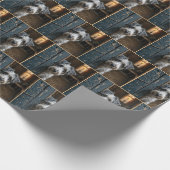 テリアが古のまわりにい扉を覗き込む ラッピングペーパー (角)