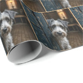 テリアが古のまわりにい扉を覗き込む ラッピングペーパー (ロールコーナー)