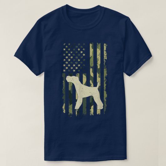テリアのカモフラージュの米国国旗 Tシャツ (デザイン正面)