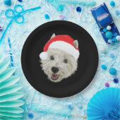 テリアのクリスマスのサンタの西の高地帽子 ペーパープレート (パーティー)