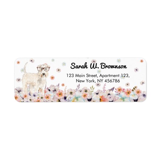 テリアアイリッシュウィーテンドックレトロメガネ ラベル (正面)