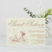 テリアオンザピンク自転車Sweet sixteen招待状 招待状 (スタンド正面)