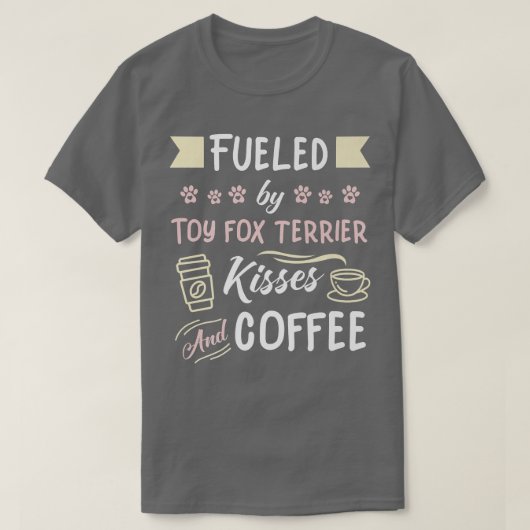 テリアキスとコーヒーのおもちゃ Tシャツ (デザイン正面)