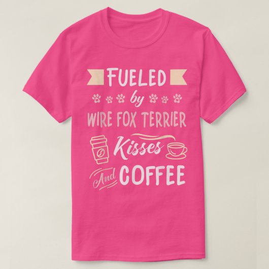 テリアキスとコーヒー用ワイヤー Tシャツ (デザイン正面)
