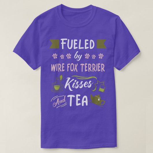 テリアキスと紅茶のワイヤー Tシャツ (デザイン正面)