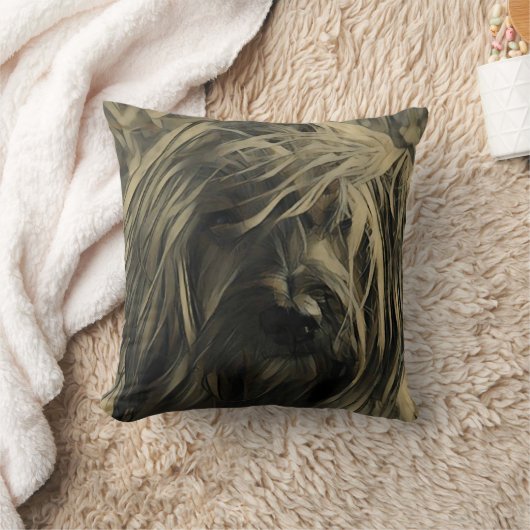 テリアドッグ顔 クッション (ブランケット)