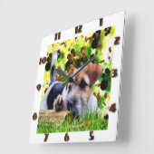 テリアパピー スクエア壁時計 (傾斜)