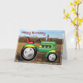 テリアフィックトラクターインザフィールド誕生日 カード (黄色い花)