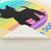 テリアーは靴下を埋め尽くすレトロ夕日 シェルパブランケット (3/4)