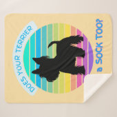 テリアーは靴下を埋め尽くすレトロ夕日 シェルパブランケット (正面(横))