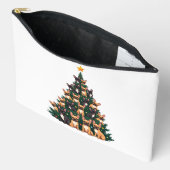 テリア犬とクリスマスツリークリスマスギフト アクセサリーポーチ (見開き)