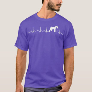 テリア犬の心拍のワイヤーEKGおもしろい犬ママ Tシャツ