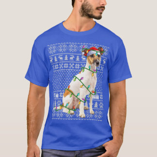 テリア犬の恋人サンタ帽子テリアChrの醜い Tシャツ