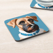 テリア犬の様式化ポートレート コースター (左側)