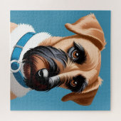 テリア犬の様式化ポートレート ジグソーパズル (横)