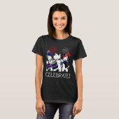 テリア犬の独立記念日お祝いパレード Tシャツ (正面フル)