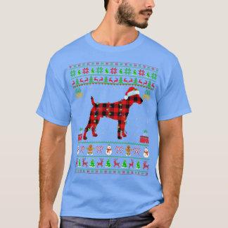 テリア犬の醜いマッチングバッファローのプレイドのクリスマス Tシャツ