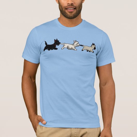 テリア犬の3点アンティークセット Tシャツ (正面)