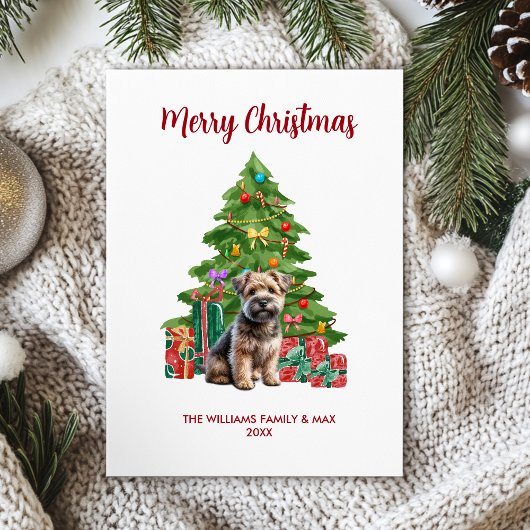 テリア犬家族のクリスマス シーズンカード