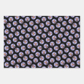 テリア縁どの可愛いオリジナルペットドッグアート ラッピングペーパーシート (正面3)