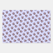 テリア縁どの可愛いオリジナルペットドッグアート ラッピングペーパーシート (正面)