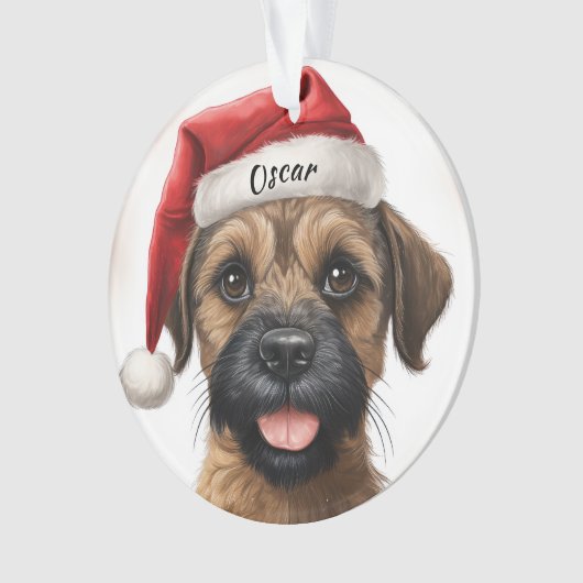 テリア縁どカスタムクリスマス飾り オーナメント (正面)