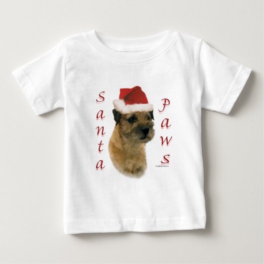 テリア縁どサンタポーズ ベビーTシャツ (正面)
