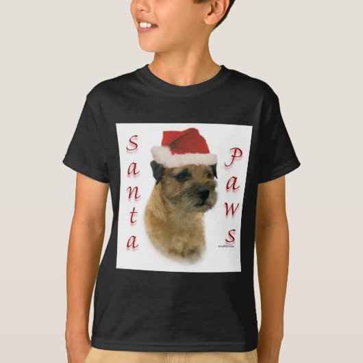 テリア縁どサンタポーズ Tシャツ (正面)