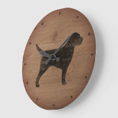 テリア縁どシルエット素朴スタイル ラージ壁時計 (傾斜)