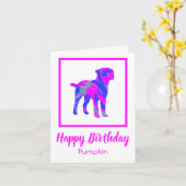 テリア縁どドッグおもしろい誕生日カード カード (黄色い花)