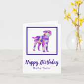 テリア縁どドッグシルエットPPY&B誕生日 カード (黄色い花)