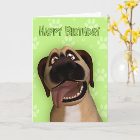 テリア縁どドッグマンガ誕生日グリーティングカード カード (黄色い花)