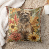 テリア縁どドッグ秋ウォーター色の花 クッション (ブランケット)